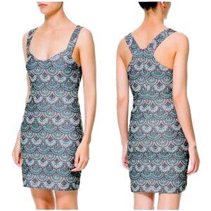 ZARA Scalloped Paisley Tube Dress SIZE SMALL